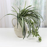 Maxbell 2Pcs Artificial Chlorophytum Spider Plant Silk Variegated Greenery Bunch S