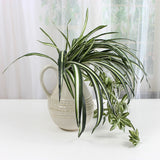 Maxbell 2Pcs Artificial Chlorophytum Spider Plant Silk Variegated Greenery Bunch S