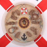 Maxbell 35cm Wall Door Hanging Nautical Coast Life Buoy Ring Clock Plaque Decor Red