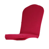 Maxbell Solid Color Elastic Semicircle Dining Stool Chair Cover Slipcover Wine Red