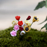 Maxbell 10 Red Lifelike Rose Flower Miniature Micro Landscape Bonsai Dollhouse Decor