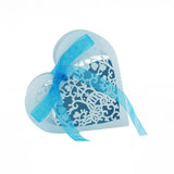 Maxbell 20x Heart Paper Cut Candy Sweet Box w/ Ribbon Wedding Party Favor Gift Blue