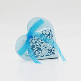 Maxbell 20x Heart Paper Cut Candy Sweet Box w/ Ribbon Wedding Party Favor Gift Blue