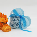 Maxbell 20x Heart Paper Cut Candy Sweet Box w/ Ribbon Wedding Party Favor Gift Blue