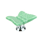 Maxbell Green Butterfly Shaped Ceramic Kitchen Cabinet Cupboard Handles Pull Knob