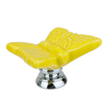 Maxbell Yellow Butterfly Shaped Ceramic Kitchen Cabinet Cupboard Handles Pull Knob