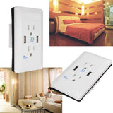 Maxbell Wall Socket 2 USB Plug Power Outlet Charger 2-Gang US Electric Port Planel