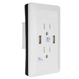 Maxbell Wall Socket 2 USB Plug Power Outlet Charger 2-Gang US Electric Port Planel