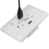 Maxbell Wall Socket 2 USB Plug Power Outlet Charger 2-Gang US Electric Port Planel