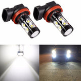 Maxbell 2X 50W 6000K Fog Driving Light Bulbs High Power LED DRL Conversion Kit H11