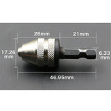 Maxbell 0.5mm-3mm Keyless Three-Jaw Drill Chuck Electric Tool Accessories silver