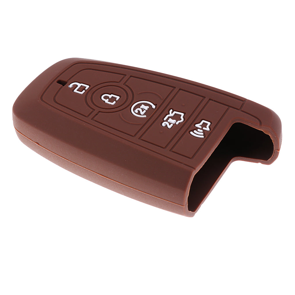 Maxbell 5 Button Car Key Case Cover Protector for Ford Pickup F Heavy Duty Brown