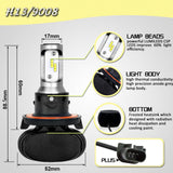 Maxbell 2X 50W 6000K 8000LM LED Headlight Bulbs Driving Headlamp Conversion Kit H13