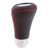 Maxbell 5-Speed Leather Manual Car Gear Shifter Lever Shift Knob Head Black+Red