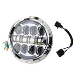 Maxbell 7'' 85W High Low Beam LED Headlight For Harley JEEP Wrangler White Housing