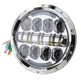 Maxbell 7'' 85W High Low Beam LED Headlight For Harley JEEP Wrangler White Housing