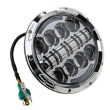 Maxbell 7'' 85W High Low Beam LED Headlight For Harley JEEP Wrangler White Housing