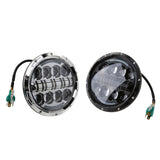 Maxbell 7'' 85W High Low Beam LED Headlight For Harley JEEP Wrangler White Housing