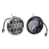 Maxbell 7'' 85W High Low Beam LED Headlight For Harley JEEP Wrangler White Housing