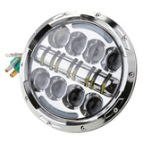 Maxbell 7'' 85W High Low Beam LED Headlight For Harley JEEP Wrangler White Housing