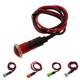 Maxbell 12V 8mm Car Boat Dashboard Panel LED Indicator Light Lamp Wired Bulb Red