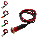 Maxbell 12V 8mm Car Boat Dashboard Panel LED Indicator Light Lamp Wired Bulb Red