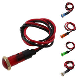 Maxbell 12V 8mm Car Boat Dashboard Panel LED Indicator Light Lamp Wired Bulb Red