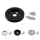 Maxbell 1/2inch 6 Hole to 3 Hole Steering Wheel Conversion Plate Adapter Black