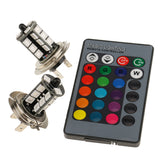 Maxbell Car Remote Control Headlight Fog Reverse Light Lamp Bulb Multicolor H7