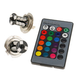 Maxbell Car Remote Control Headlight Fog Reverse Light Lamp Bulb Multicolor H7