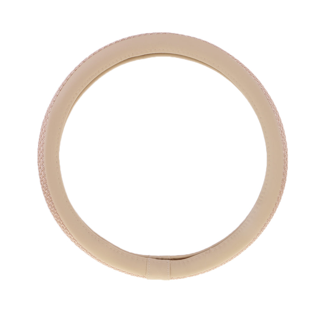 Maxbell Breathable Mesh Ice Silk Fibre Auto Car Steering Wheel Cover 38CM - Beige