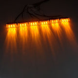 Maxbell 18LED 6 Light Head Emergency Hazard Warning 12V Flash Strobe Light Bar Amber