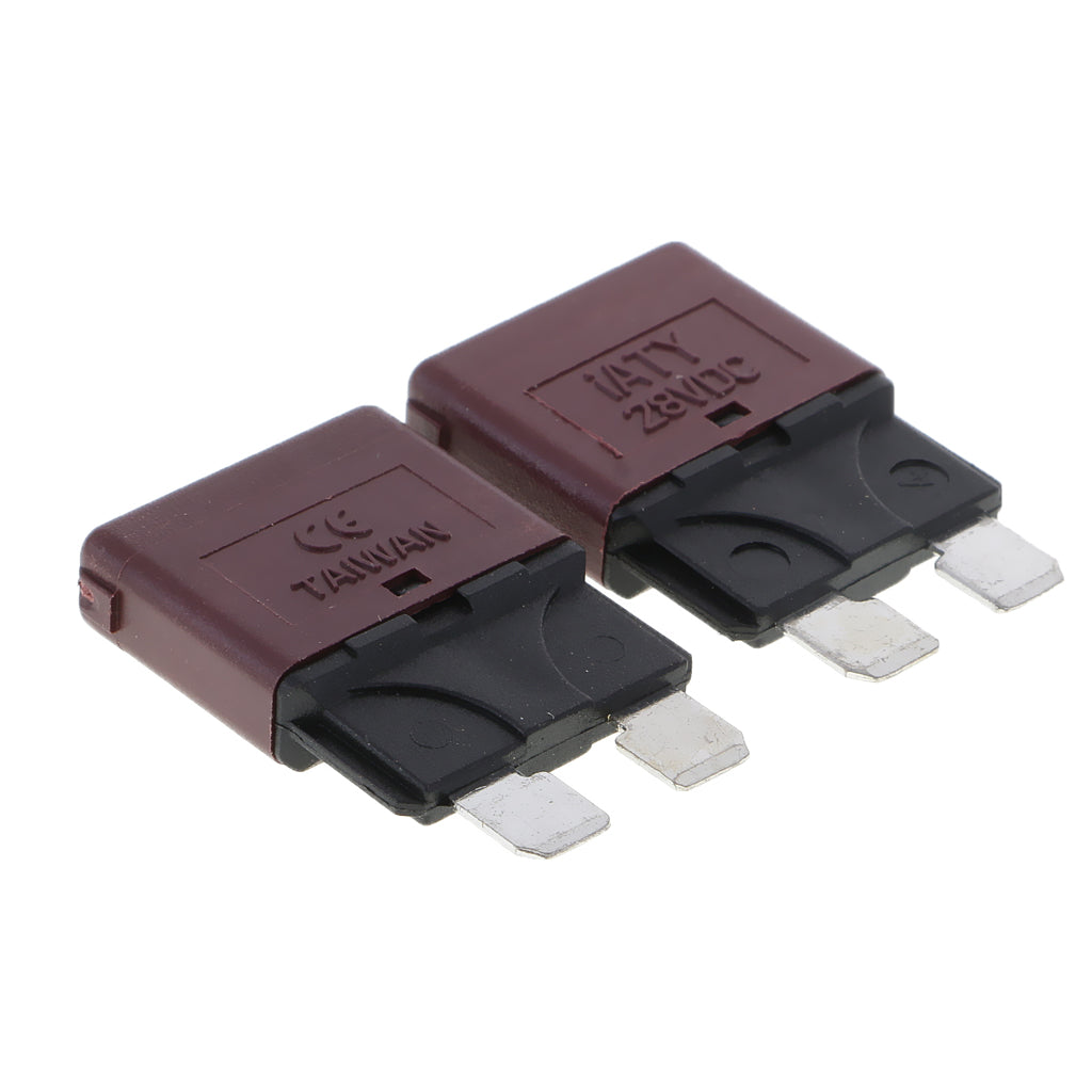 Maxbell 2 Piece Automatic 28V Marine Resettable Fuse Auto Circuit Breaker Blade 10A