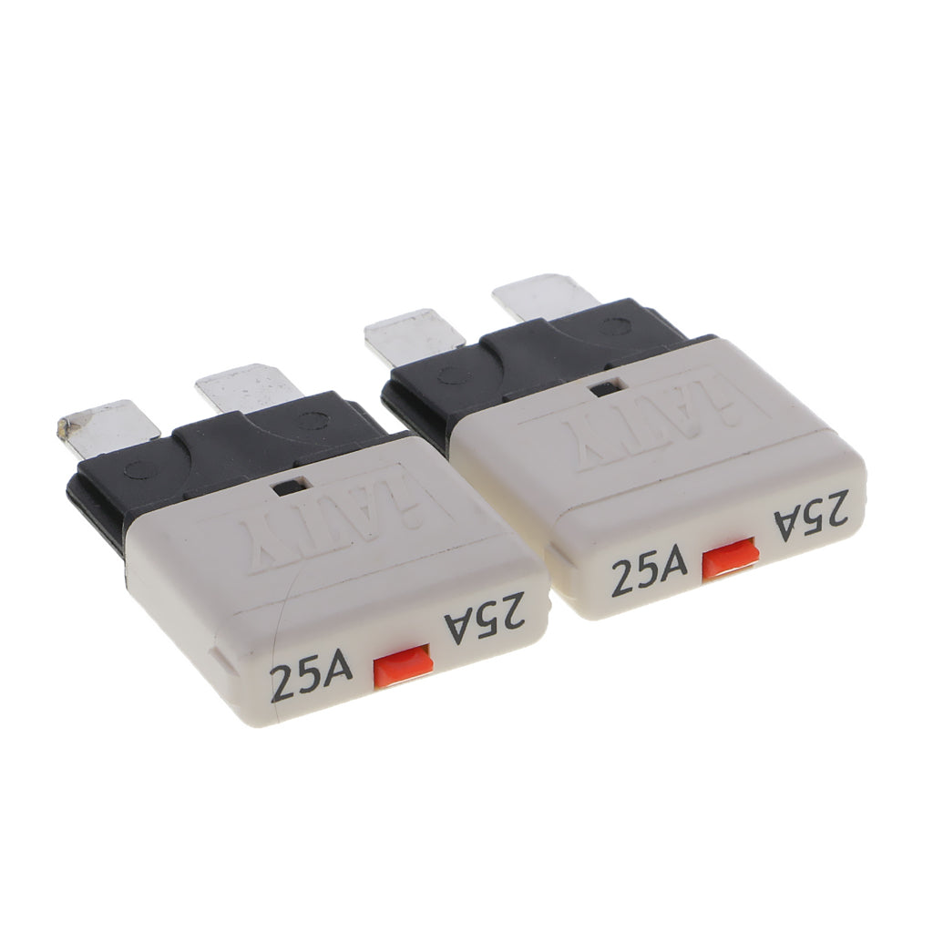 Maxbell 2 Piece Automatic 28V Marine Resettable Fuse Auto Circuit Breaker Blade 25A