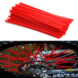 Maxbell 36 Pieces Universal Motocross Wheel Rim Spoke Wraps Skins Cover Red