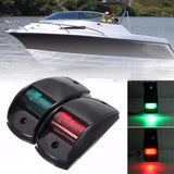 Maxbell 2 Piece Black 12V Navigation LED Light Red+Green for Marine Boat Yacht