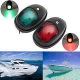 Maxbell 2 Pieces Boat Red Green LED Navigation Lights Maritime Port Starboard Black