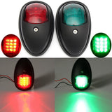 Maxbell 2 Pieces Boat Red Green LED Navigation Lights Maritime Port Starboard Black