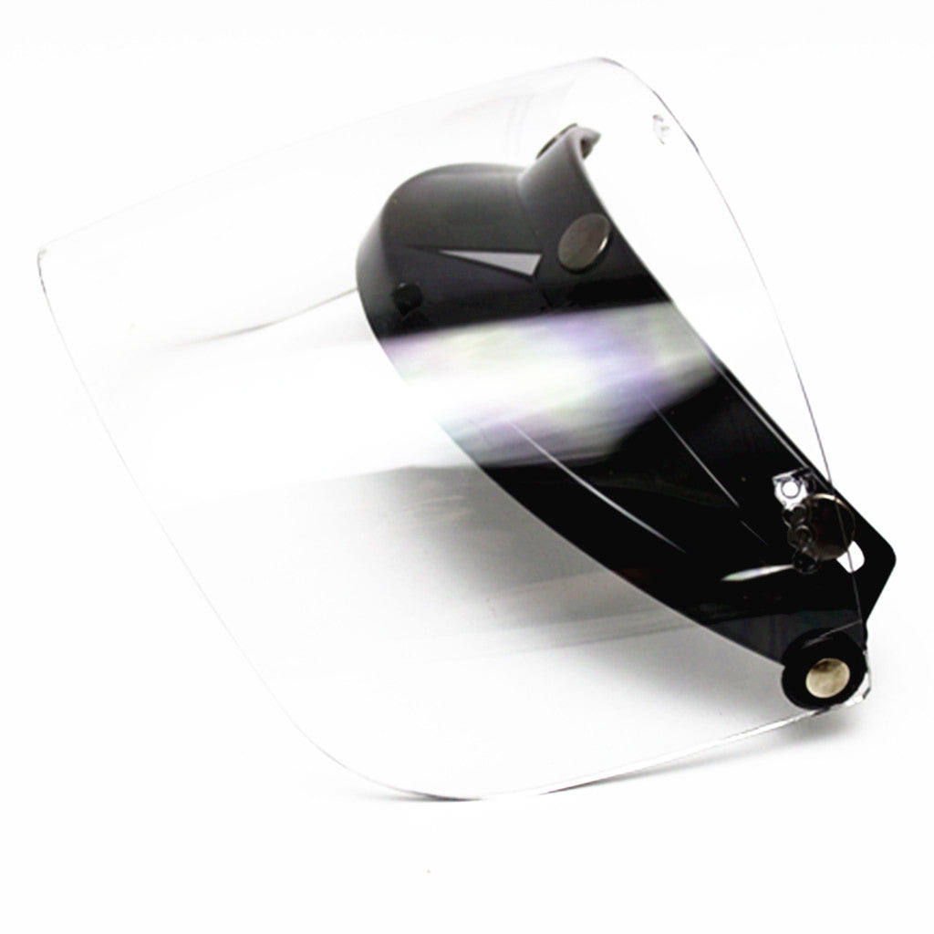 Maxbell Open Face or Half Face Motorcycle Helmets 3-Snap Flip Up Visor Shield Clear