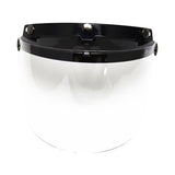 Maxbell Open Face or Half Face Motorcycle Helmets 3-Snap Flip Up Visor Shield Clear
