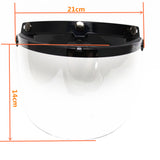 Maxbell Open Face or Half Face Motorcycle Helmets 3-Snap Flip Up Visor Shield Clear