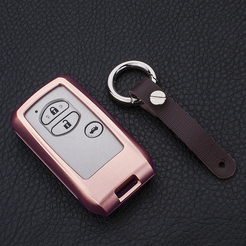Maxbell Aluminum Metal Remote Key Fob Case Cover Shell for Toyota Camry Rose Gold