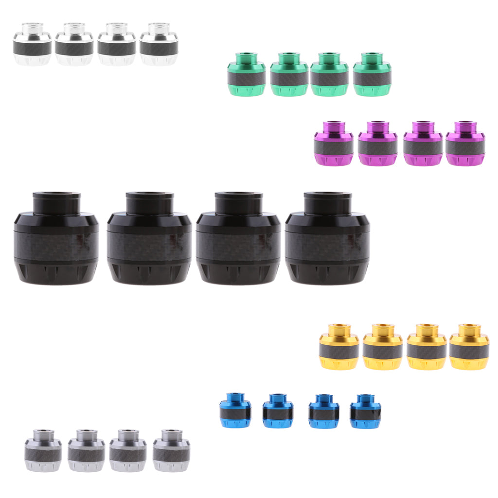 Maxbell 4 Pieces 16mm Motorcycle Wheel Frame Crash Slider Fork Protector Caps Black