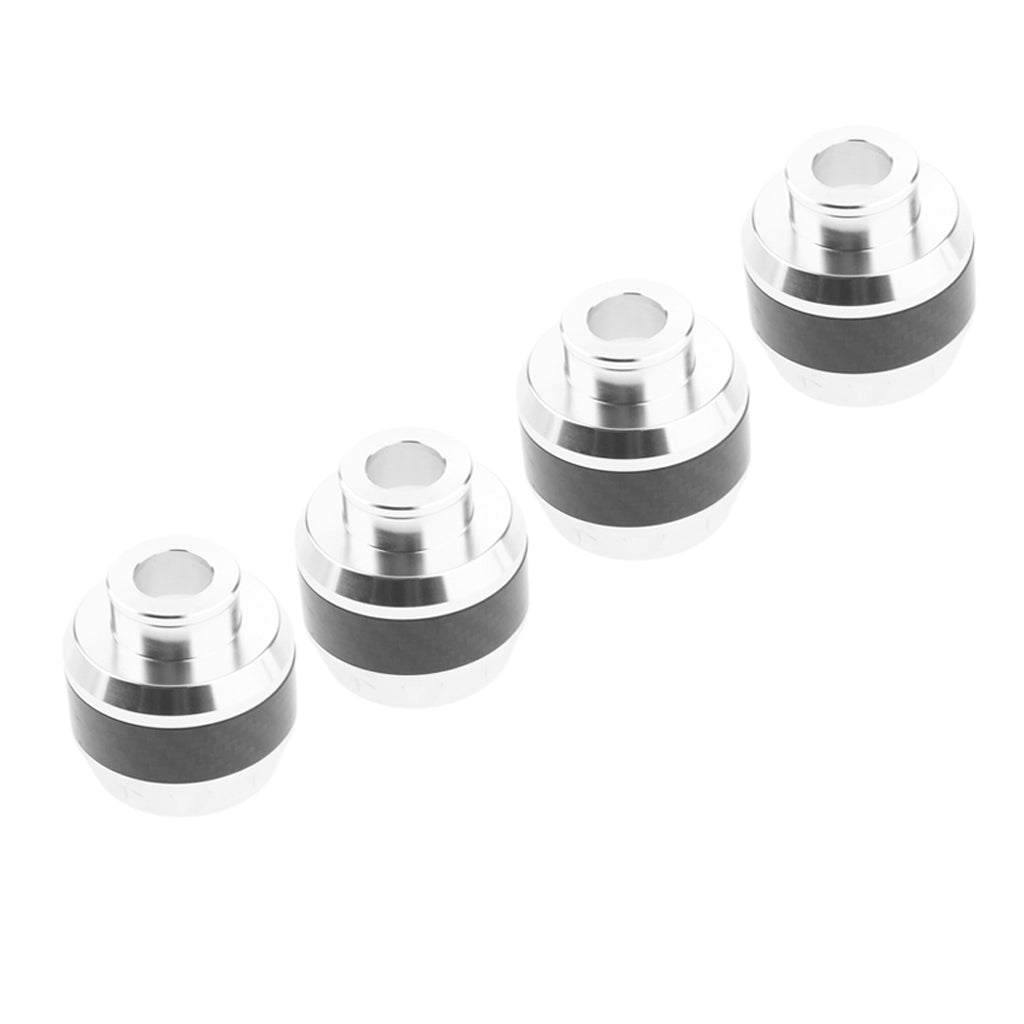 Maxbell 4 Pieces 16mm Motorcycle Wheel Frame Crash Slider Fork Protector Caps Silver