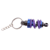 Maxbell Universal Metal Motorcycle Shock Absorber Shape Key Chain Ring - Purple+Blue