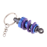 Maxbell Universal Metal Motorcycle Shock Absorber Shape Key Chain Ring - Purple+Blue