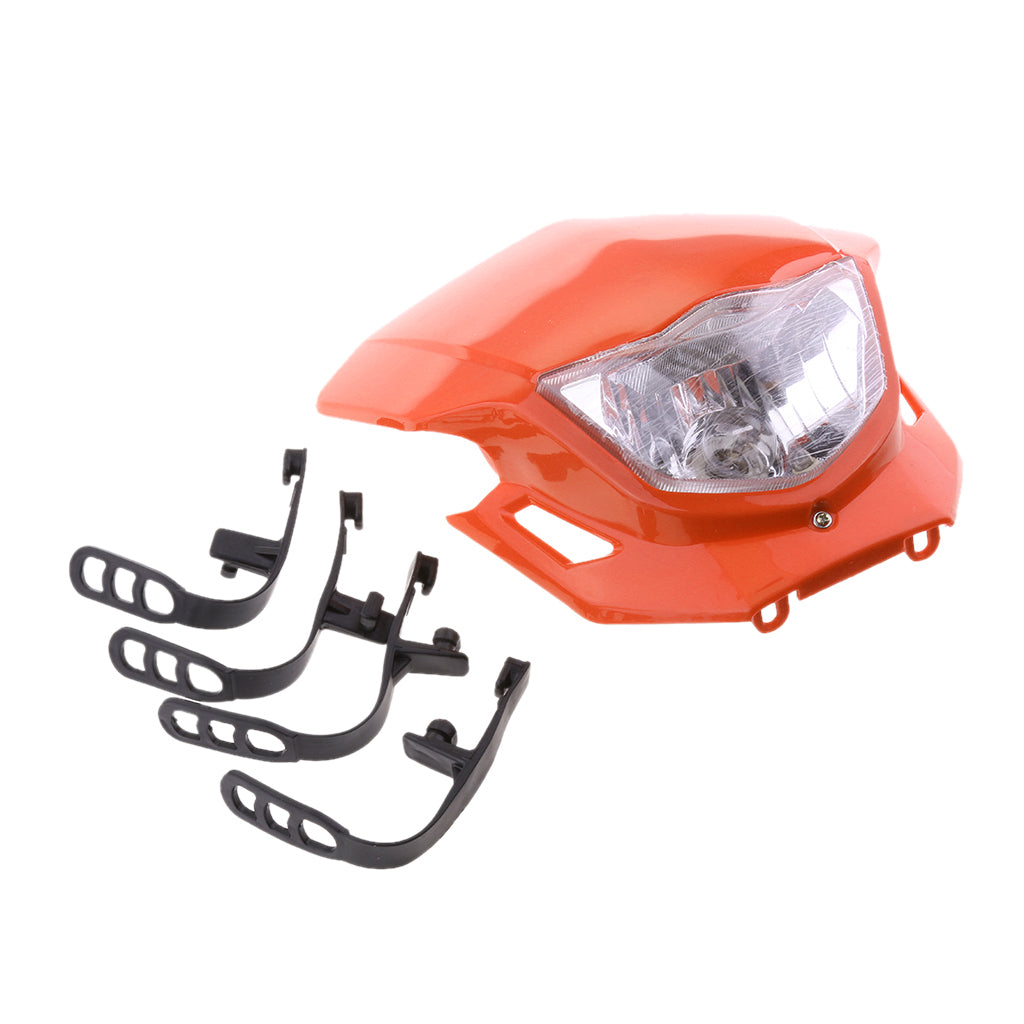 Maxbell Front Headlight HeadLamp & Orange Fairing for Motorcycle Scooter Dirt Bike