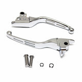 Maxbell 1 Pair Hand Brake & Clutch Levers for Harley Road King Electra Glide Silver