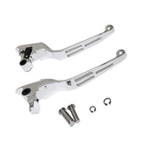 Maxbell 1 Pair Hand Brake & Clutch Levers for Harley Road King Electra Glide Silver