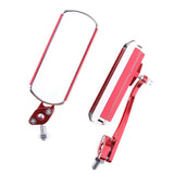 Maxbell Pair Universal Motorcycle Rectangle Rear View Side Mirrors Chrome Red